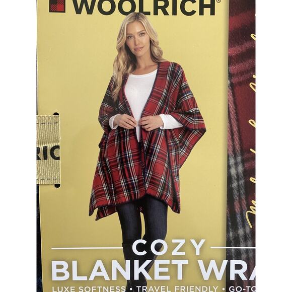 Woolrich Blanket Wrap Women's One Size Cozy Wearable Baily Tartan Red Plaid NWT - Picture 1 of 3